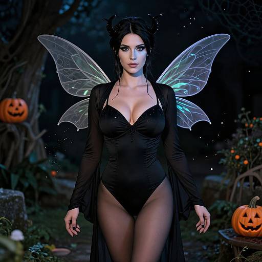 Photorealistic Black Fairy Halloween Costume