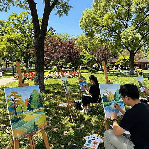 Outdoor Art Workshop in Sunlit Park