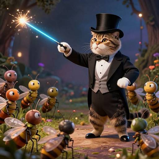 Regal Cat Conductor with Laser Baton
