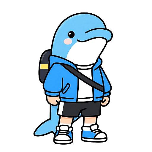 Anthropomorphic Narwhal Character in Hip Hop Outfit