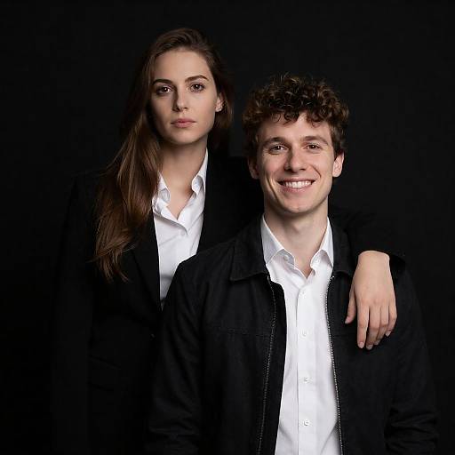 Portrait of Couple in Black Background