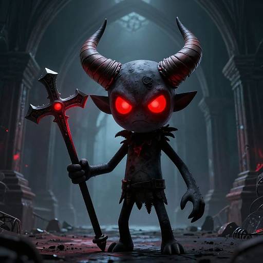 Ominous Horned Cartoon Character