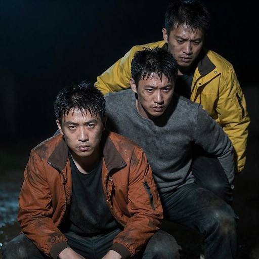 Dramatic Scene of Struggle in Shadows