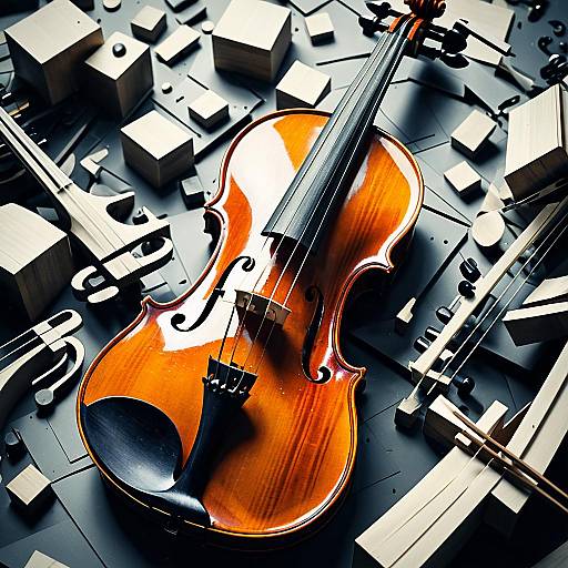 Deconstructed Violin Artistic Composition