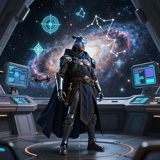 Cyber Mage on Spaceship Bridge