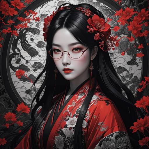Gothic Anime Portrait with Intricate Details