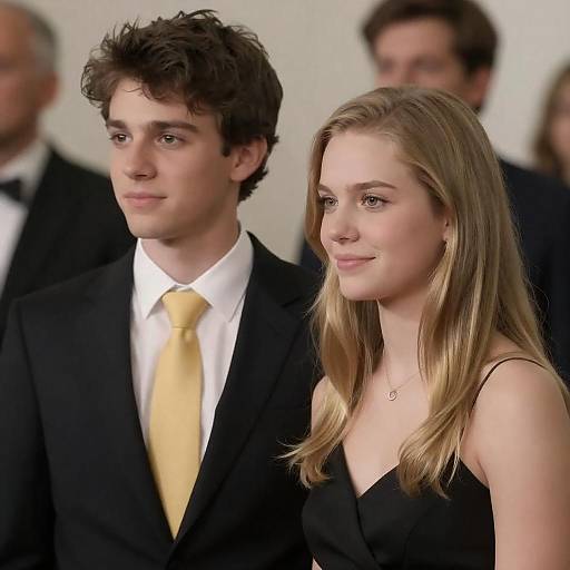 Charming Young Couple in Formal Attire