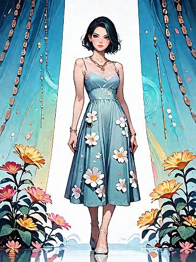 Charming Summer Style Girl Portrait