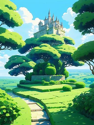 Fantasy Landscape with Box Tree & Castle