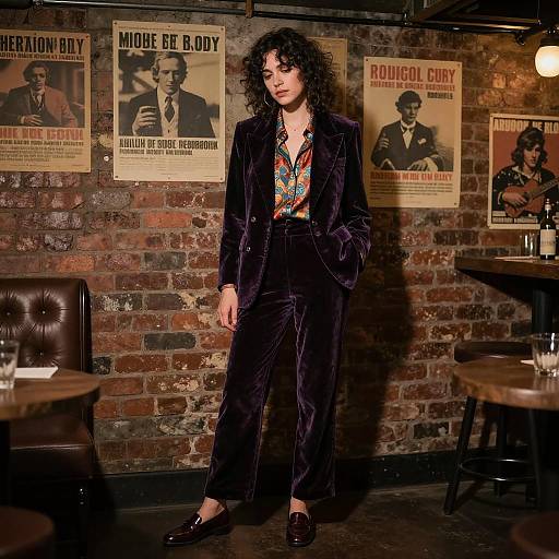 70s Bohemian Poet in Velvet Suit