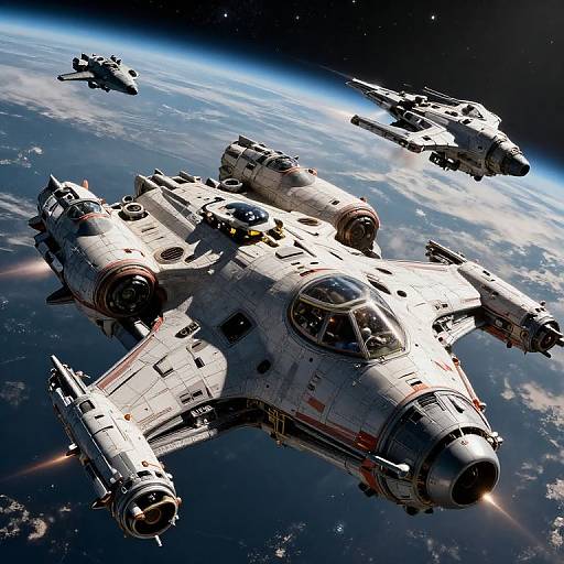 Photorealistic Space Battle Scene