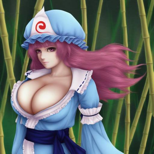 Anime Girl with Pink Hair in Bamboo Forest