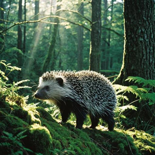 Realistic Nature Scene with a Porcupine
