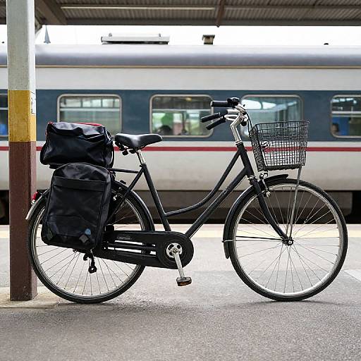 Bicycle and Train Station Travel Connection