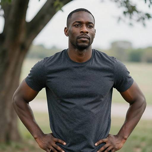 Confident Black Man in Outdoor Portrait