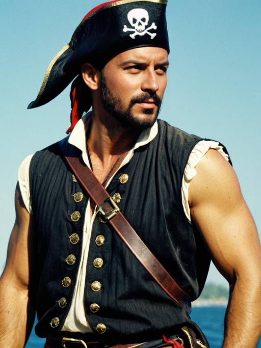 Man in Sleeveless Pirate Costume