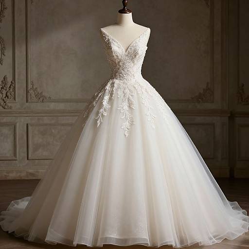 Luxurious Tulle Ball Gown Wedding Dress