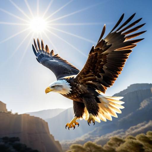 Majestic Eagle Soaring in Sunlight
