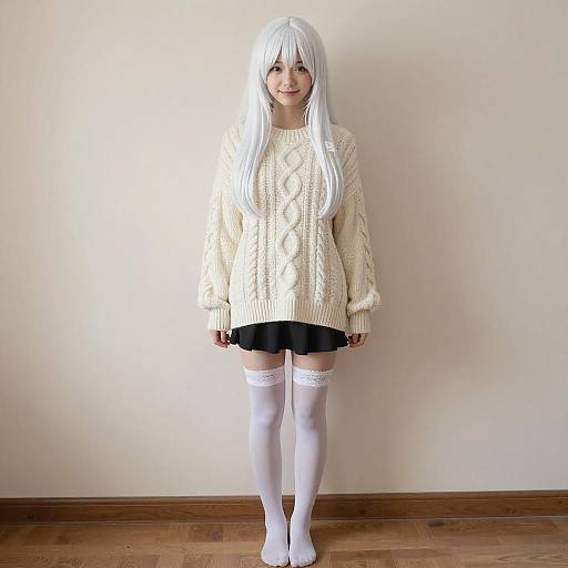 Cute Woman in Cozy Outfit