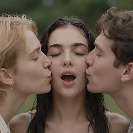 Intimate Moment: Three Friends in Close-Up