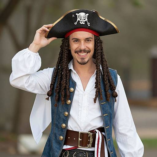 Plunderous Pirate Costume with Dreadlocks