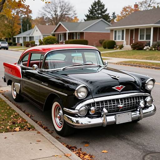 1958 Buick on Autumn Suburban Street