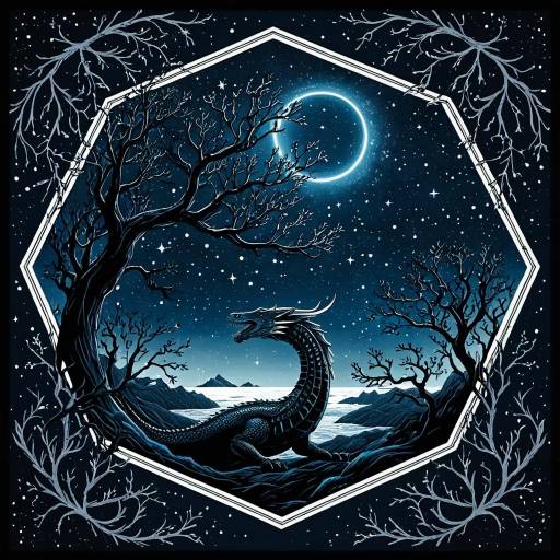 Mythical Jörmungandr with Valkyries in Space
