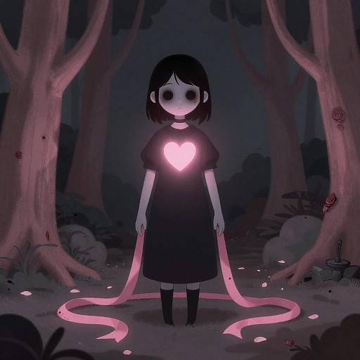 Undead Girl in Pink Woods
