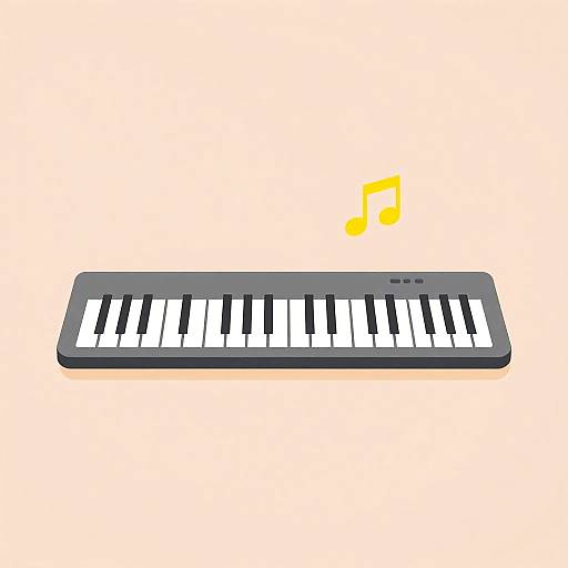 Minimalist Synthesizer Keyboard Silhouette