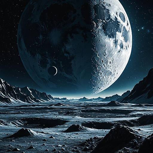 Ice-Covered Alien Moon Orbiting Gas Giant