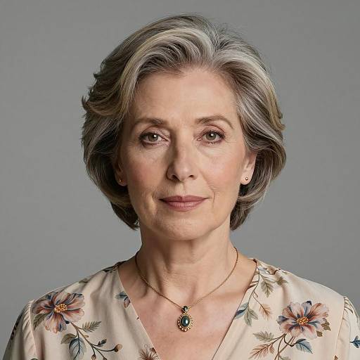 Elegant Middle-Aged Woman with Short Gray Hair