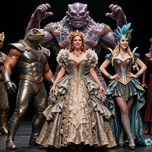Fantasy Characters in Elaborate Theatrical Costumes
