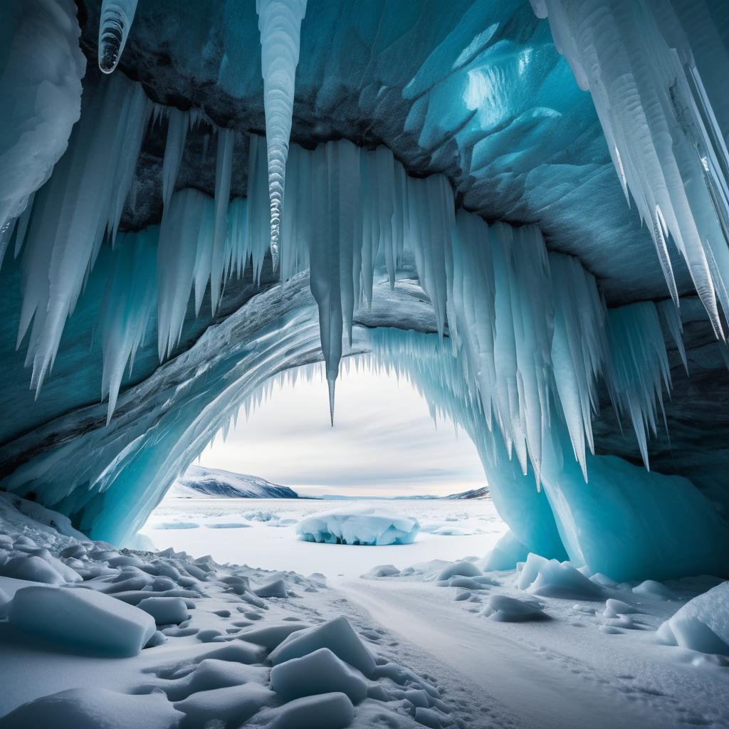 Majestic Ice Cave Landscape Overview