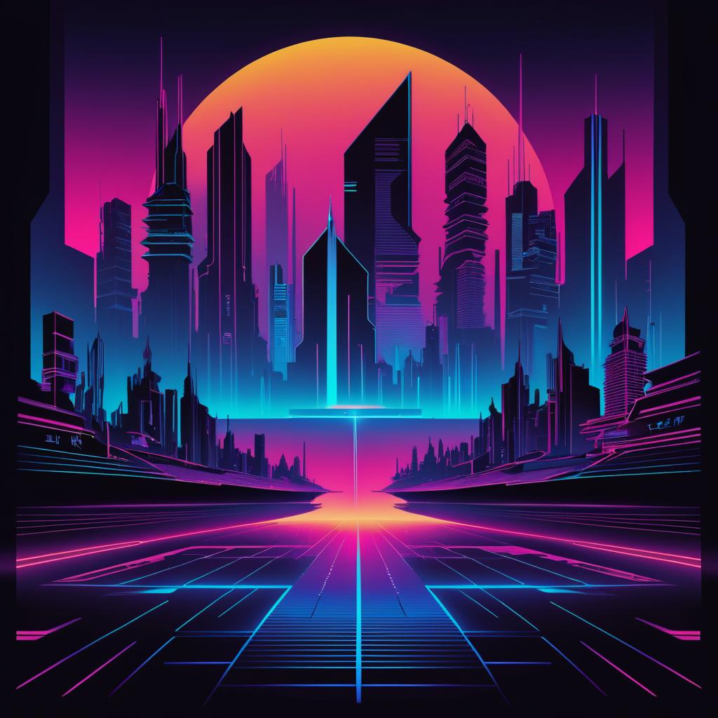 Ethereal Cyberpunk Music Festival Design