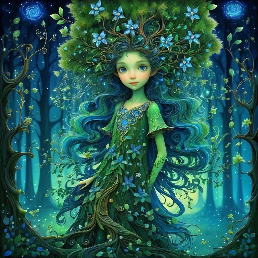 Whimsical Tree with Fairy Companion