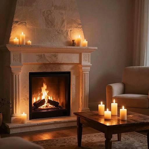 Cozy Candlelit Fireplace Ambiance