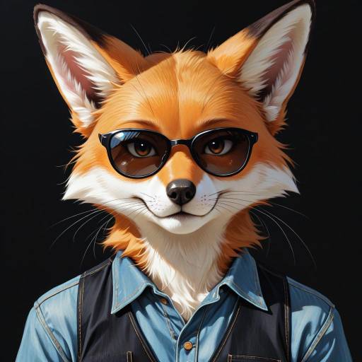 Realistic Fox Portrait in Stylish Attire Realistic Fox Portrait in Stylish Attire