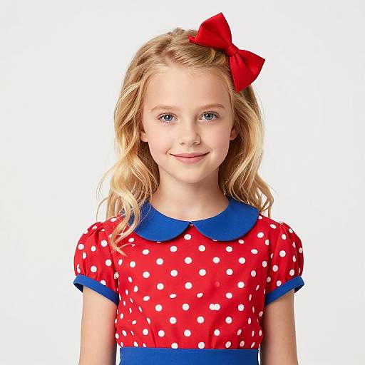Blonde Girl in Polka Dot Dress