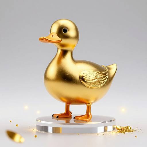 Golden Duck Trophy with Glowing Effects