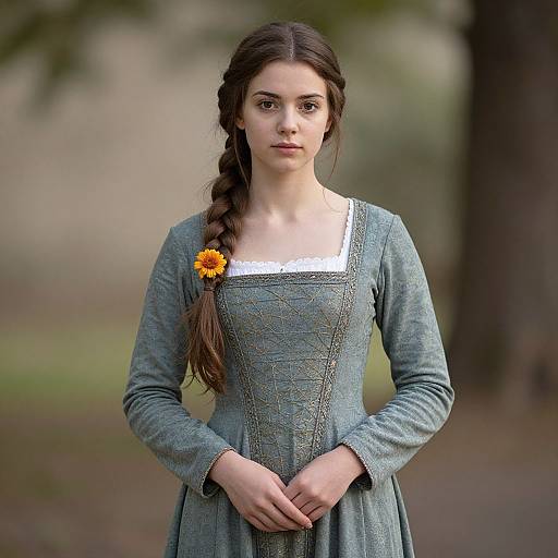 Realistic Medieval Renaissance Girl Portrait