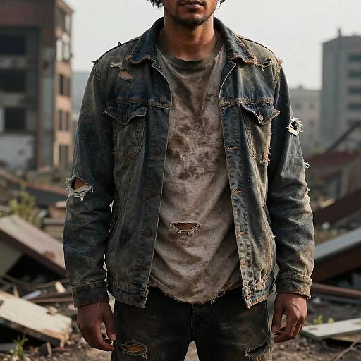 Rugged Survivor in Post-Apocalyptic City