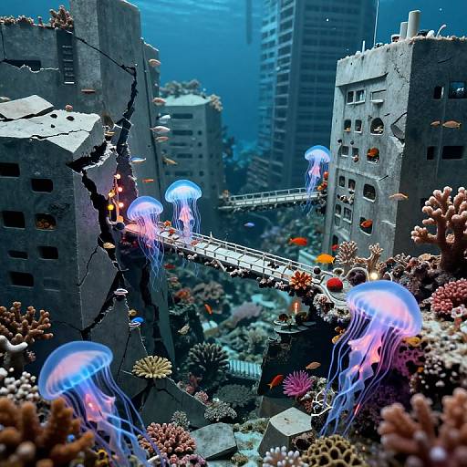 Bioluminescent Coral Cityscape