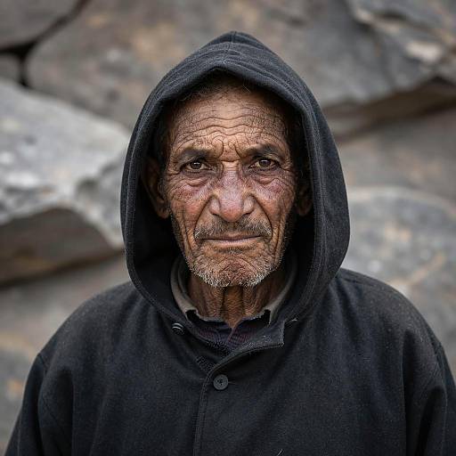 Intense Portrait of an Elderly Man