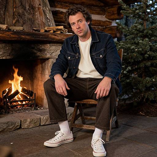 Man in Rustic Cabin Style