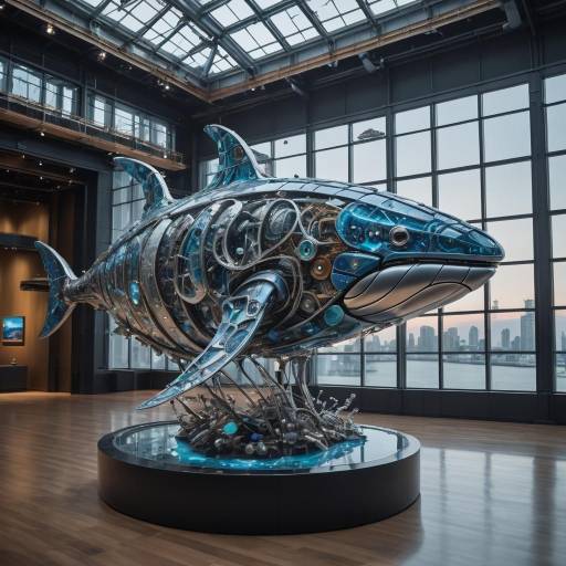 Futuristic Mechanical Whale Artistry Futuristic Mechanical Whale Artistry