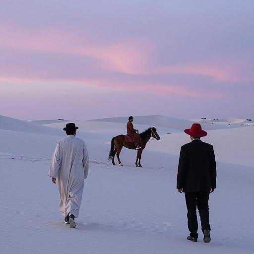 Dusk Desert Landscape with People
