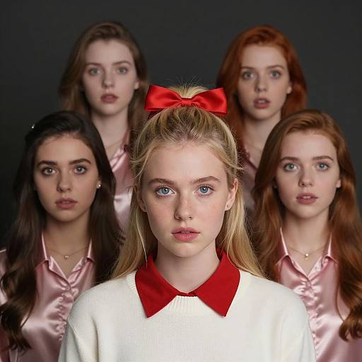 Five Young Women in Dim Lighting