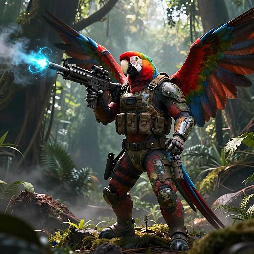 Armored Scarlet Macaw Airborne Commando
