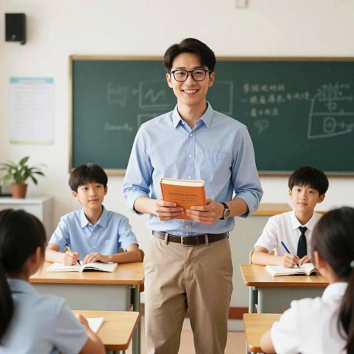 Warm Teacher in Modern Classroom