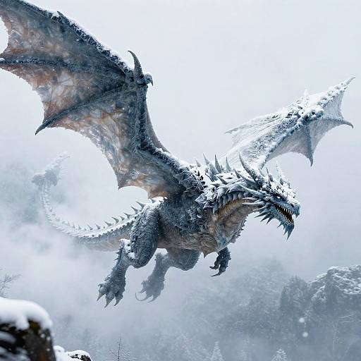 Giant Ice Dragon in Blizzard Battle